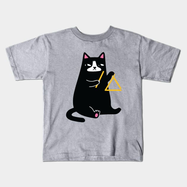 Triangle Cat - Full Front Kids T-Shirt by natelledrawsstuff